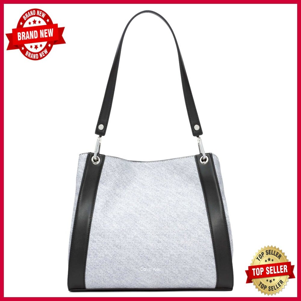 Vegan Leather Triple Compartment Shoulder Bag With Multiple Pockets